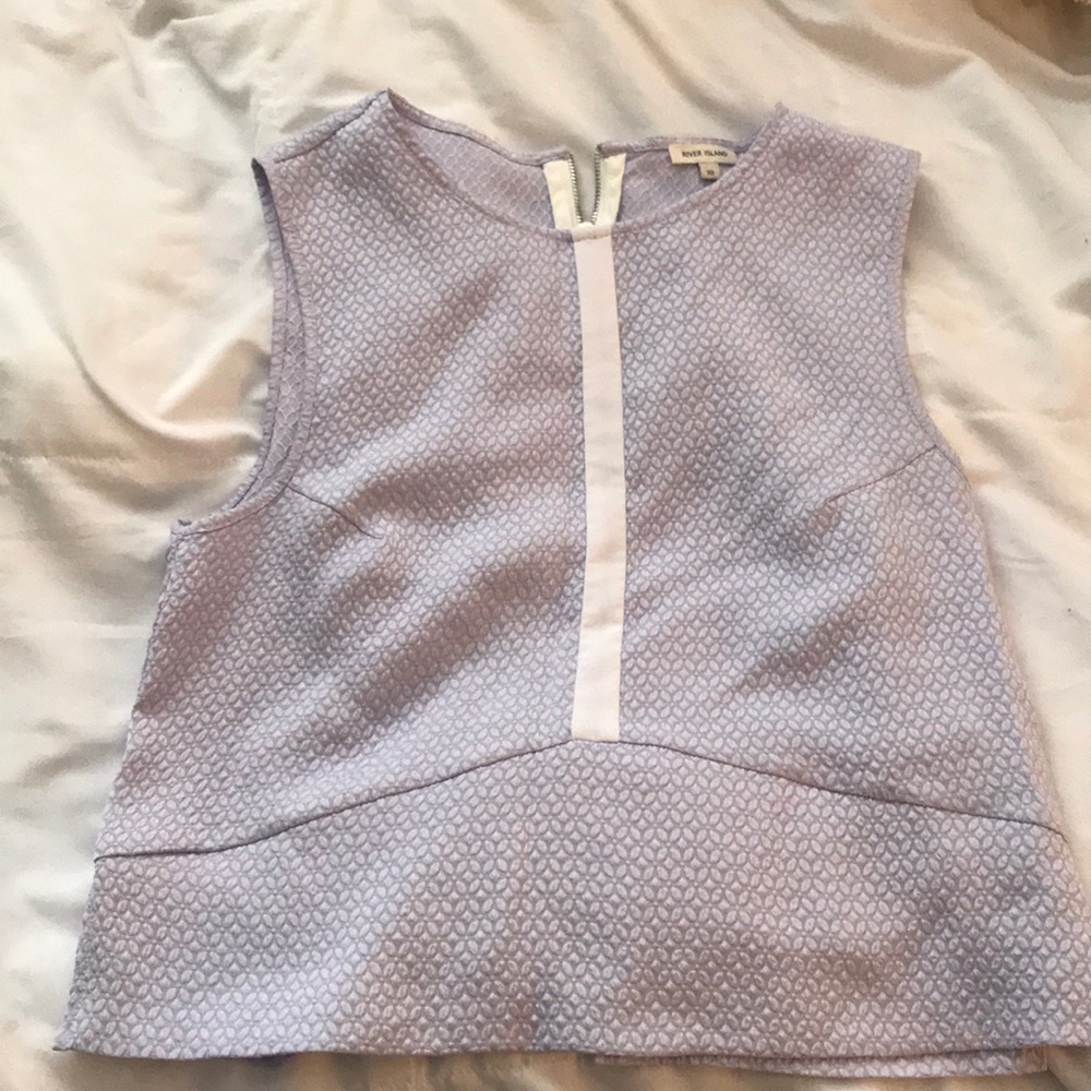 Purple and white blouse